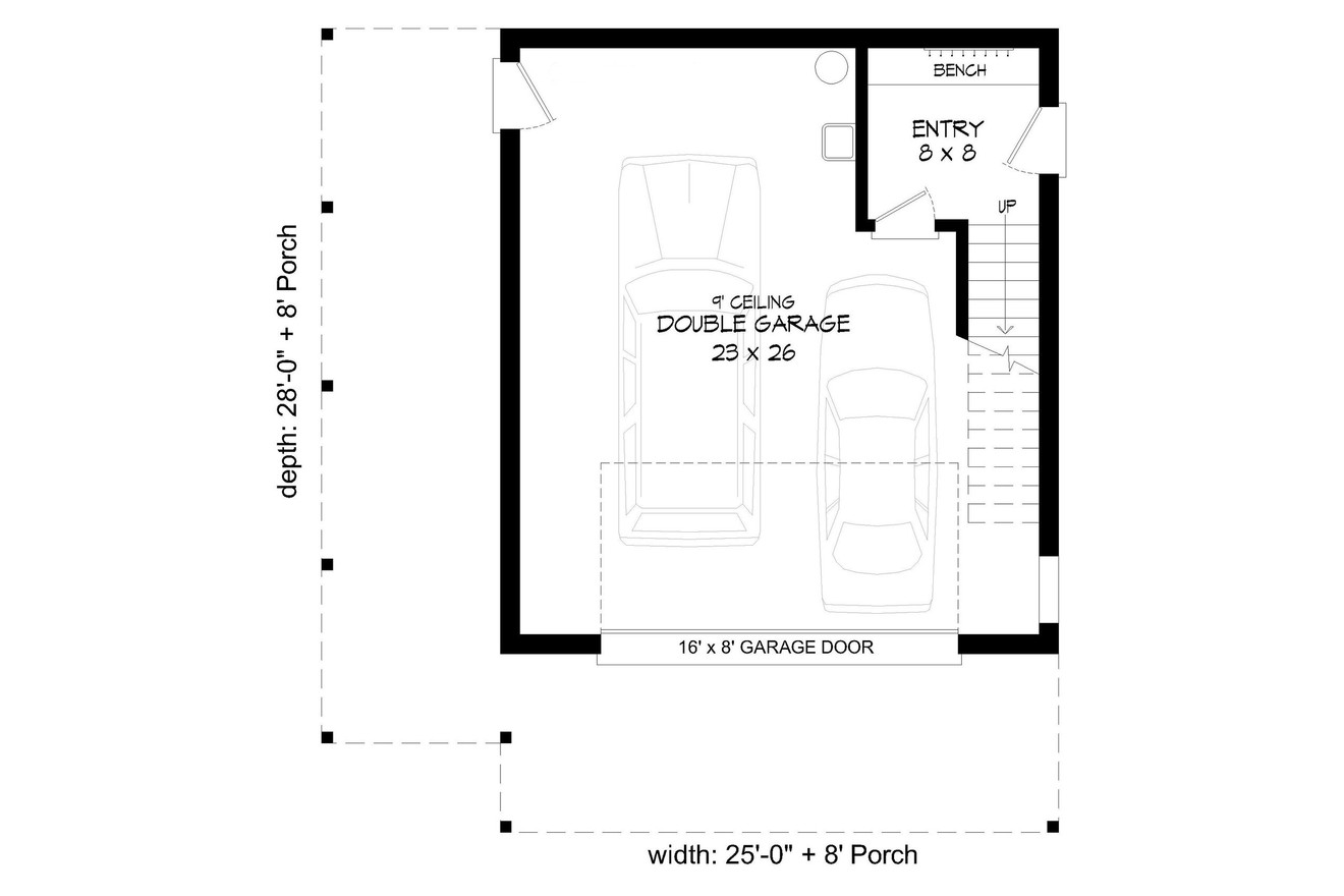 Contemporary House Plan - The Escape 95243 - 1st Floor Plan