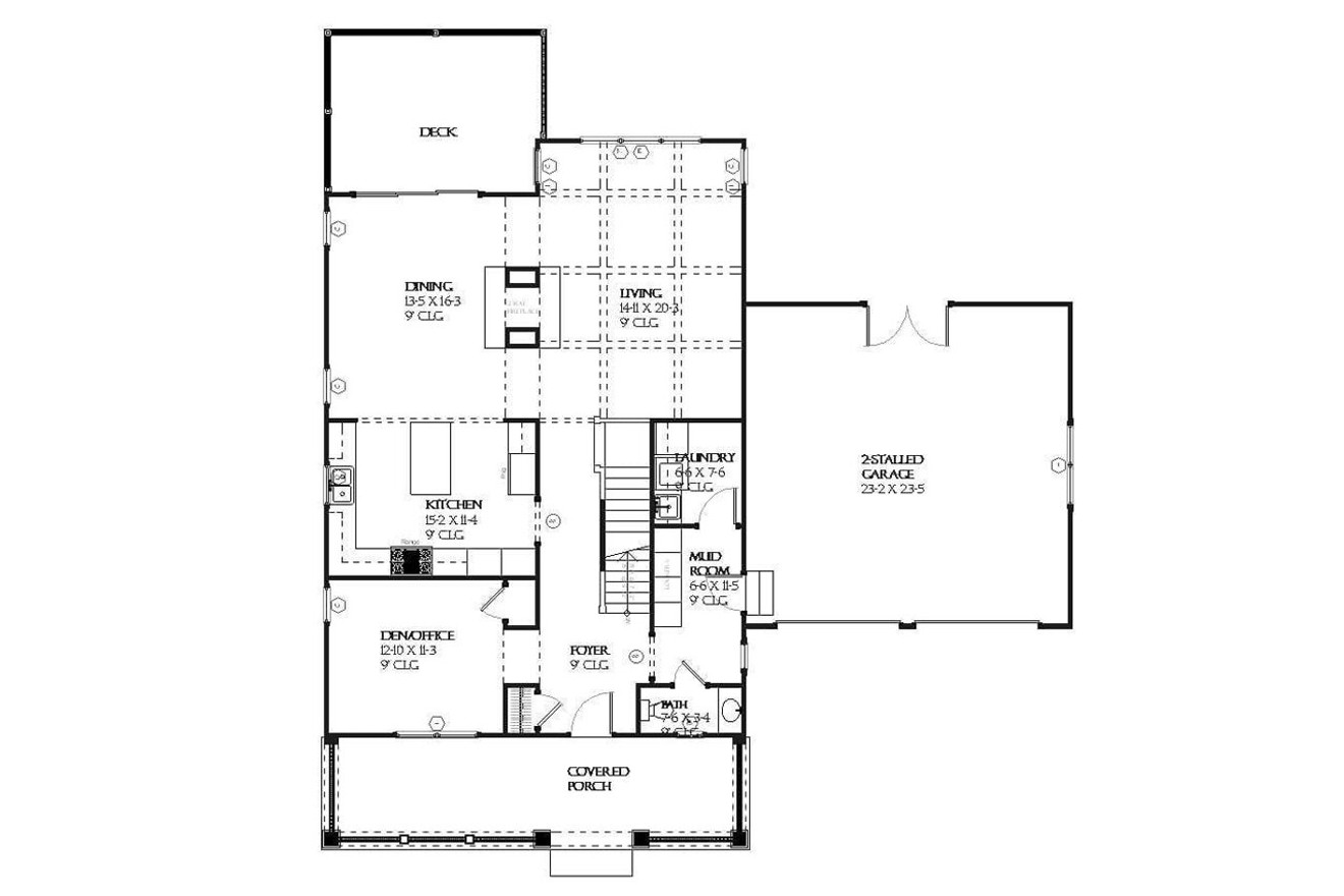 Traditional House Plan - Knight 95427 - 1st Floor Plan