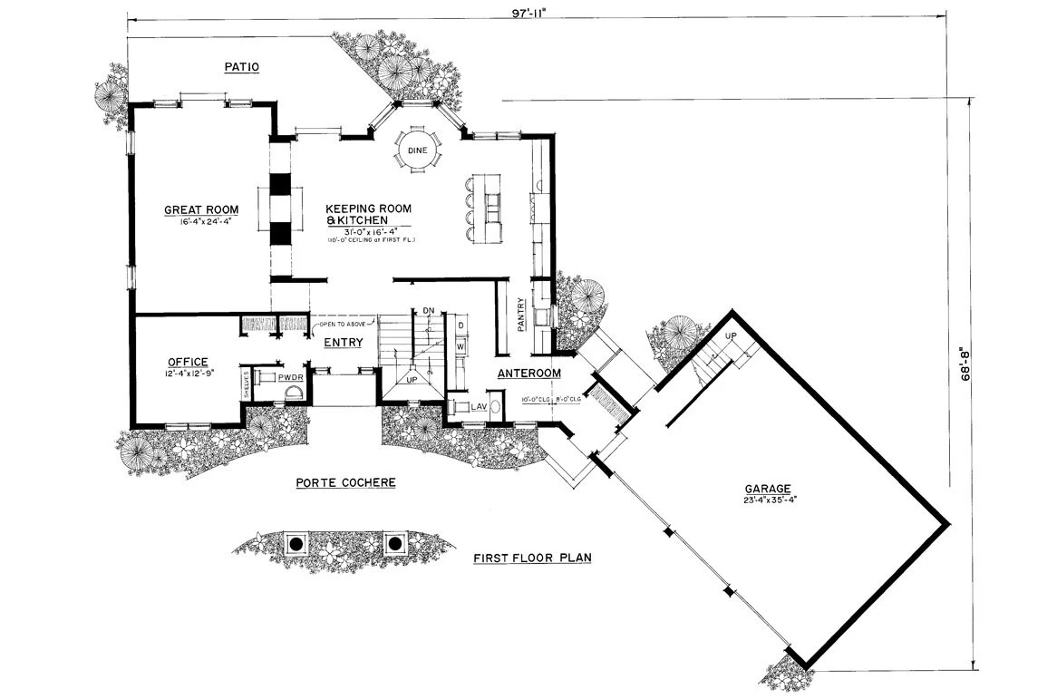 Lodge Style House Plan - 95593 - 1st Floor Plan