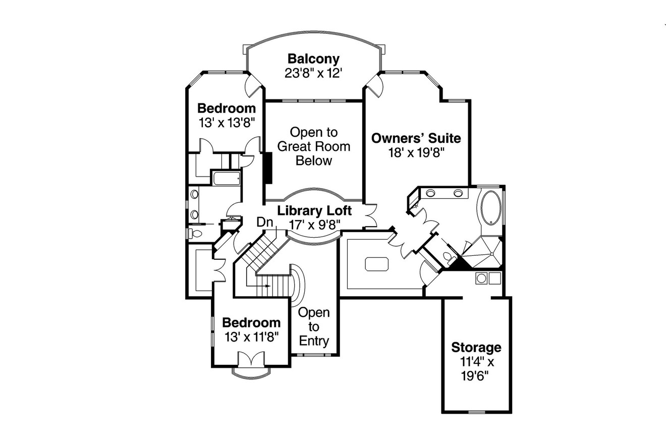 Secondary Image - European House Plan - Reynolds 95664 - 2nd Floor Plan