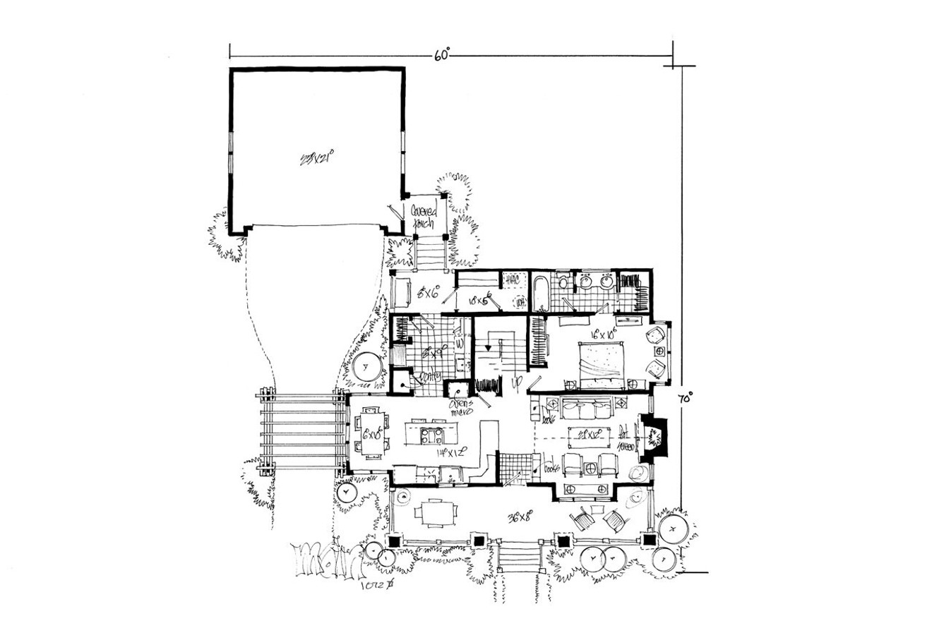 Bungalow House Plan - Winter Park 95738 - 1st Floor Plan