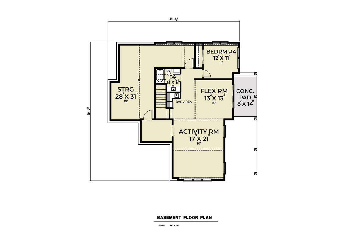 Lodge Style House Plan - 95793 - Basement Floor Plan