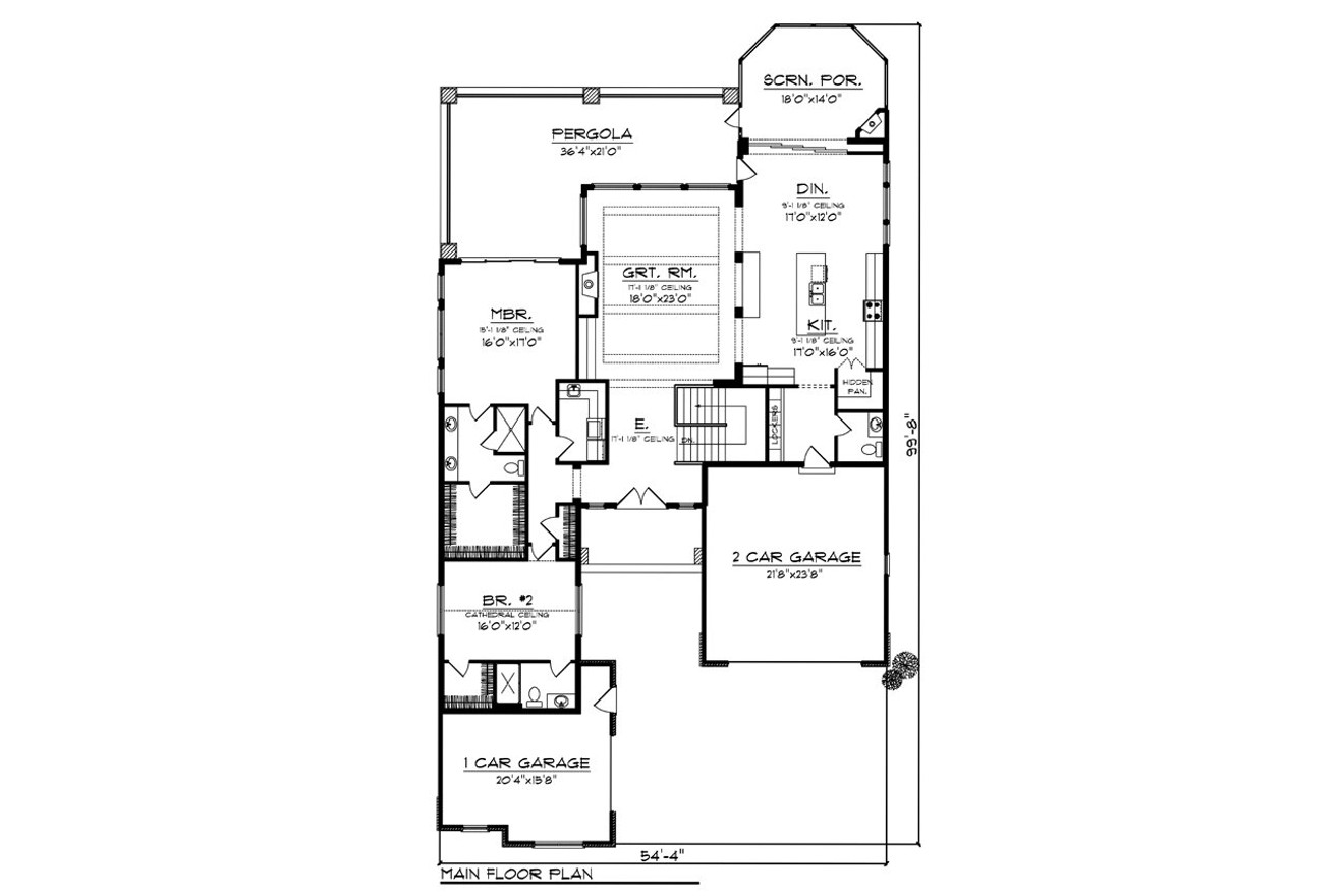 European House Plan - 95841 - 1st Floor Plan