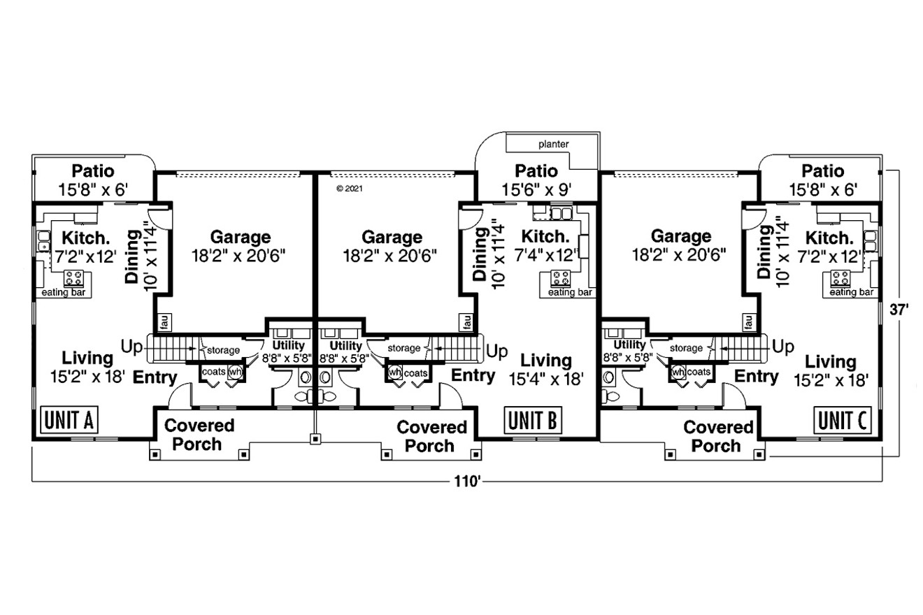 Craftsman House Plan - Weymouth 95834 - 1st Floor Plan