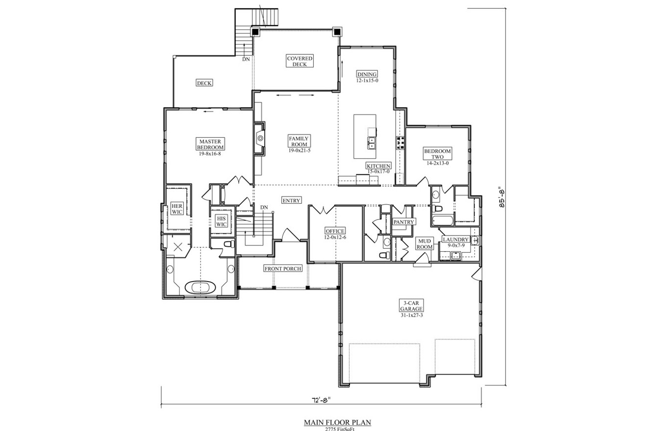 Craftsman House Plan - Espernay 95814 - 1st Floor Plan