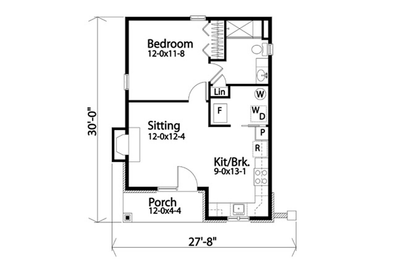 Cottage House Plan - 96003 - 1st Floor Plan