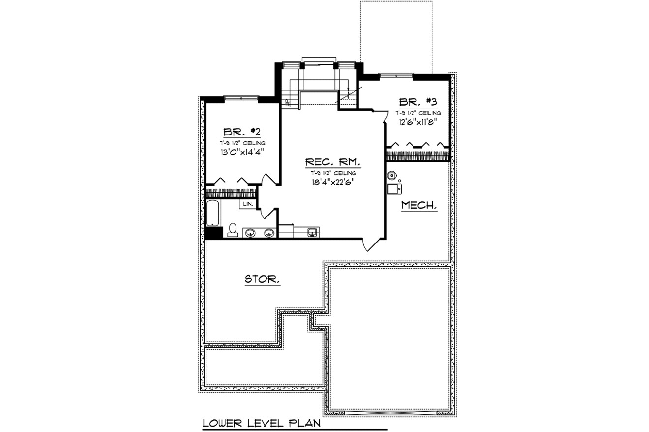 Secondary Image - Craftsman House Plan - 96134 - Basement Floor Plan