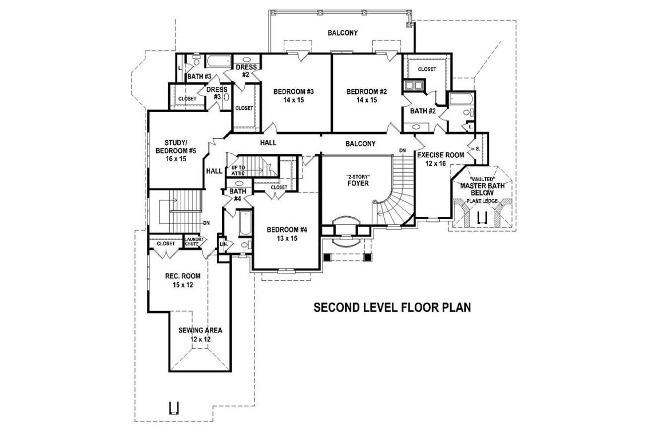 Secondary Image - European House Plan - 96798 - 2nd Floor Plan