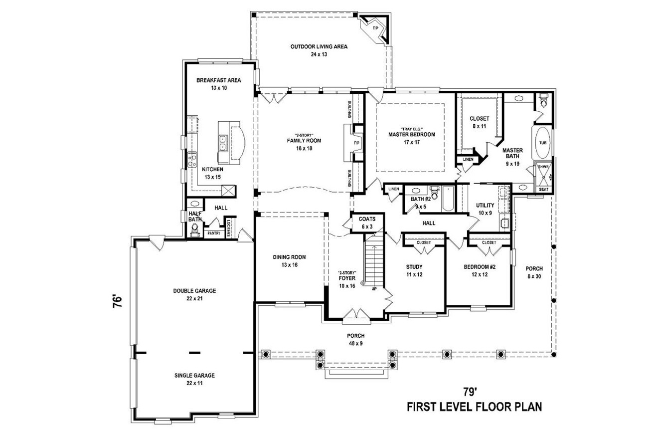 Classic House Plan - 97092 - 1st Floor Plan