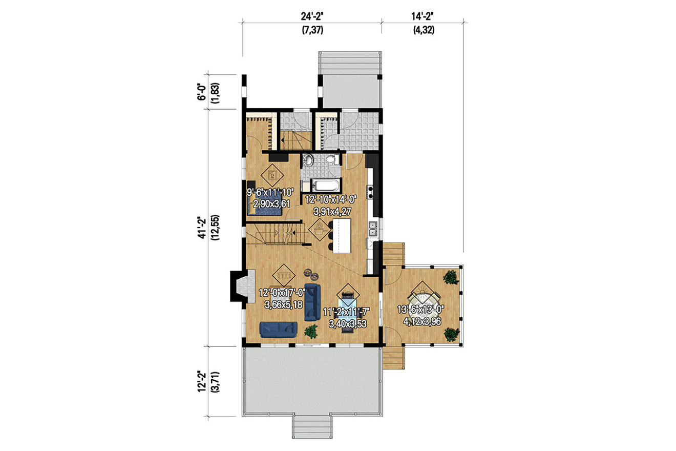 Country House Plan - 97112 - 1st Floor Plan