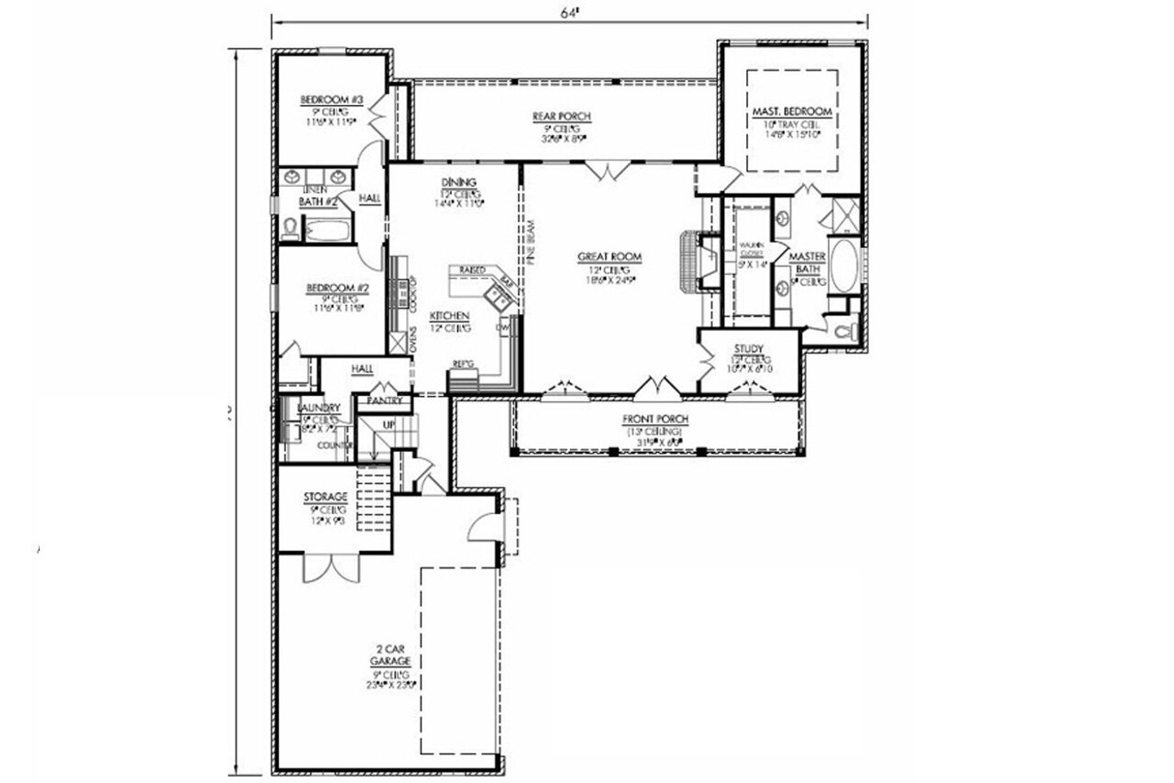 Classic House Plan - Creole 97458 - 1st Floor Plan