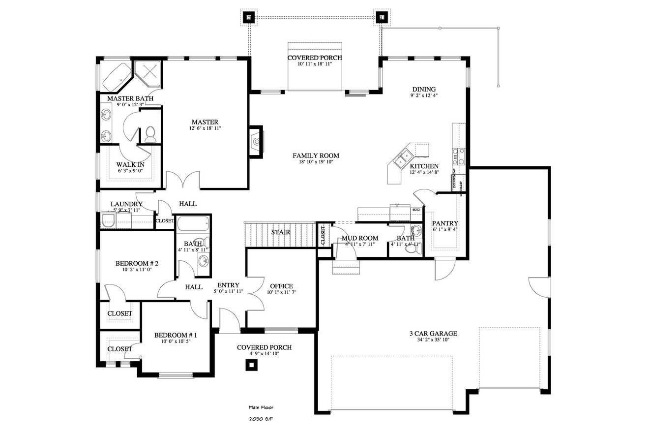 Craftsman House Plan - Boren 97463 - 1st Floor Plan