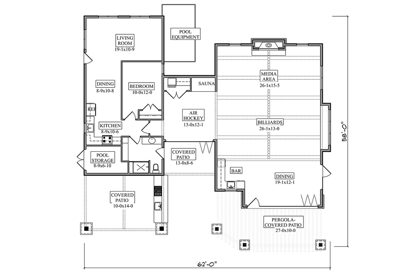 Lodge Style House Plan - Riverview 97707 - 1st Floor Plan