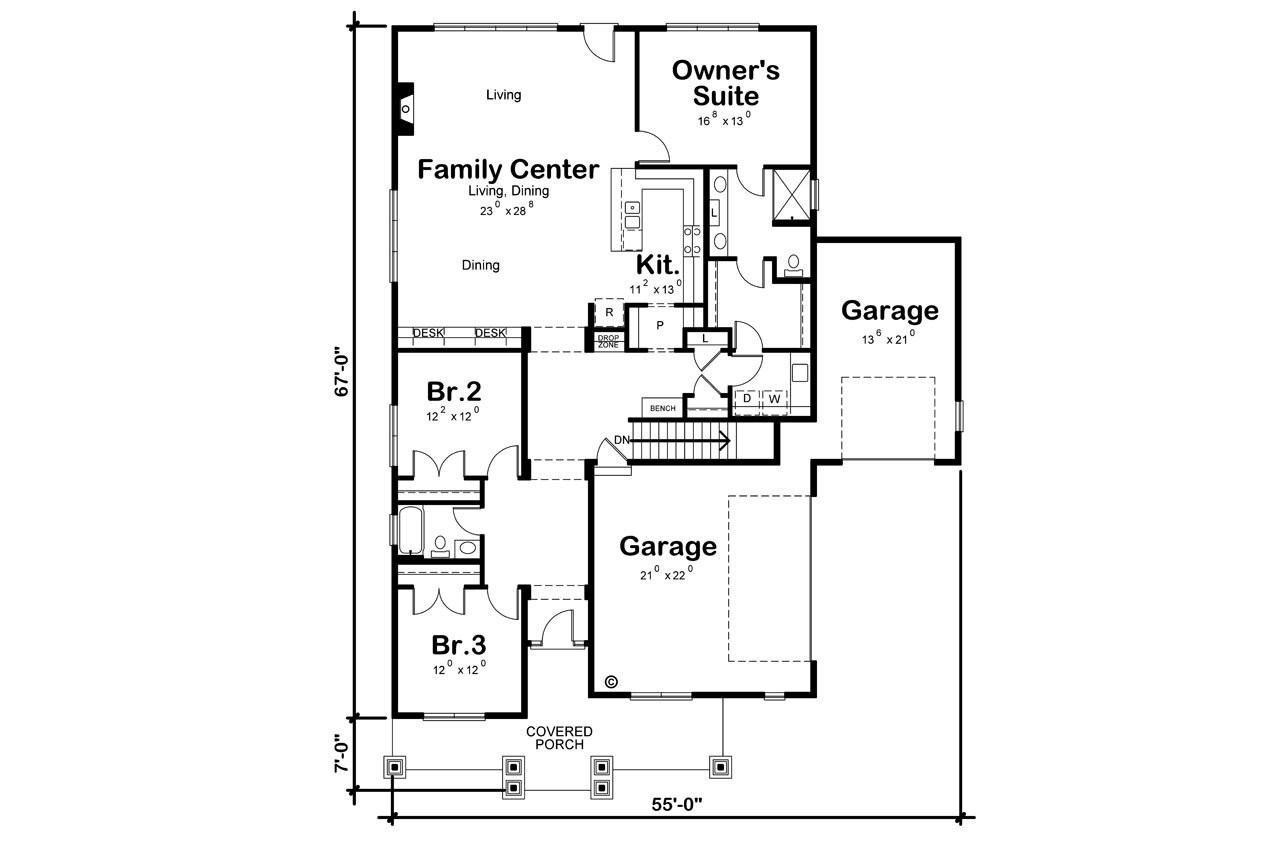 Traditional House Plan - Finley Acres 97823 - 1st Floor Plan