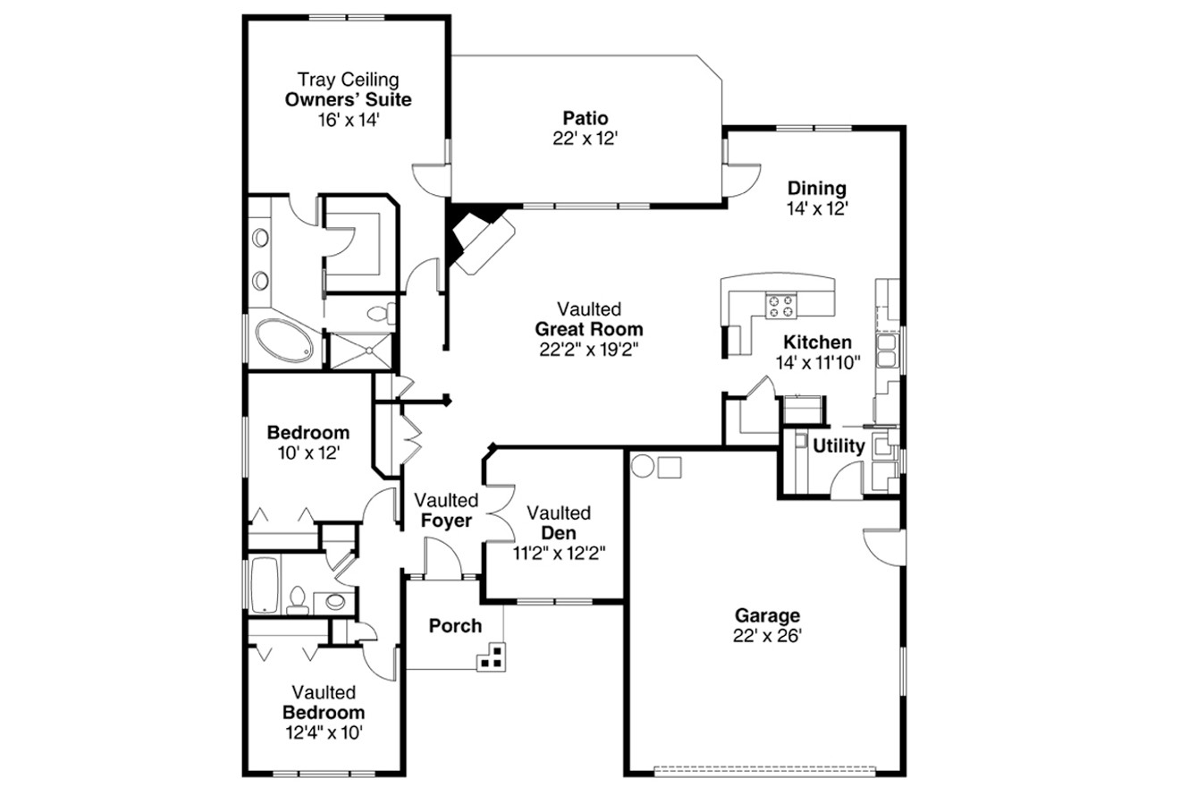 Craftsman House Plan - Ridgefield 97930 - 1st Floor Plan