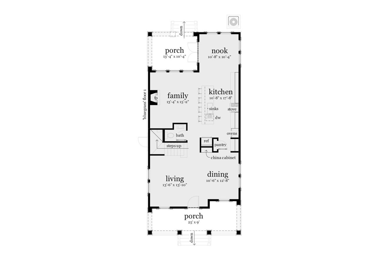 Cottage House Plan - Bluegrass 98075 - 1st Floor Plan