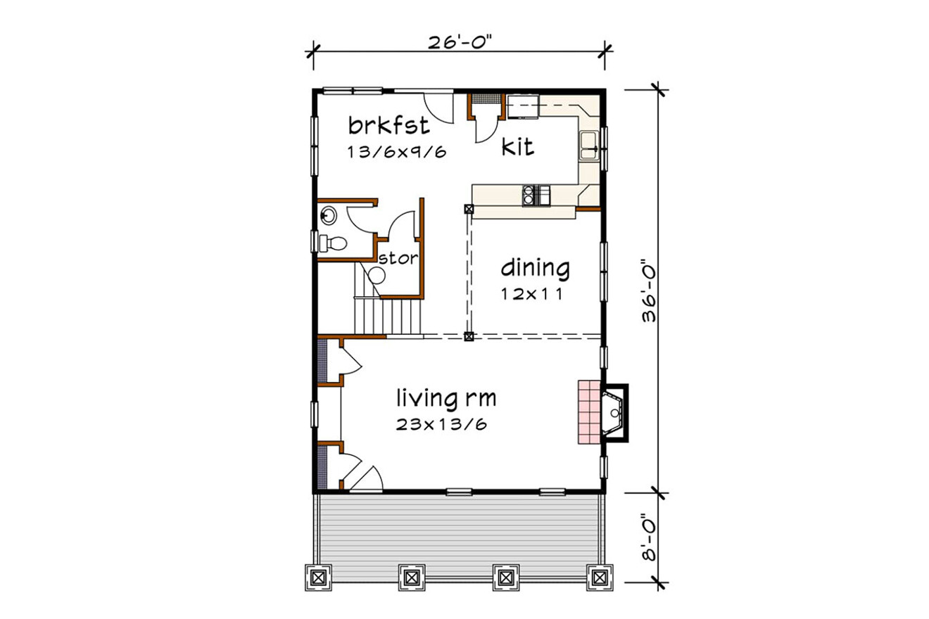 Craftsman House Plan - 98083 - 1st Floor Plan