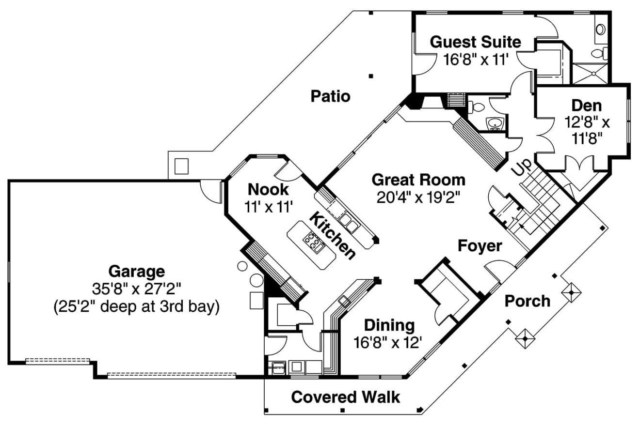 Craftsman House Plan - Rutherford 98090 - 1st Floor Plan