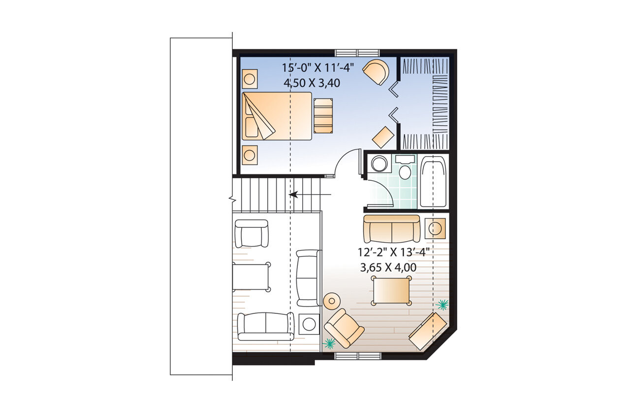 Secondary Image - A-Frame House Plan - The Woodlette 2 98182 - 2nd Floor Plan