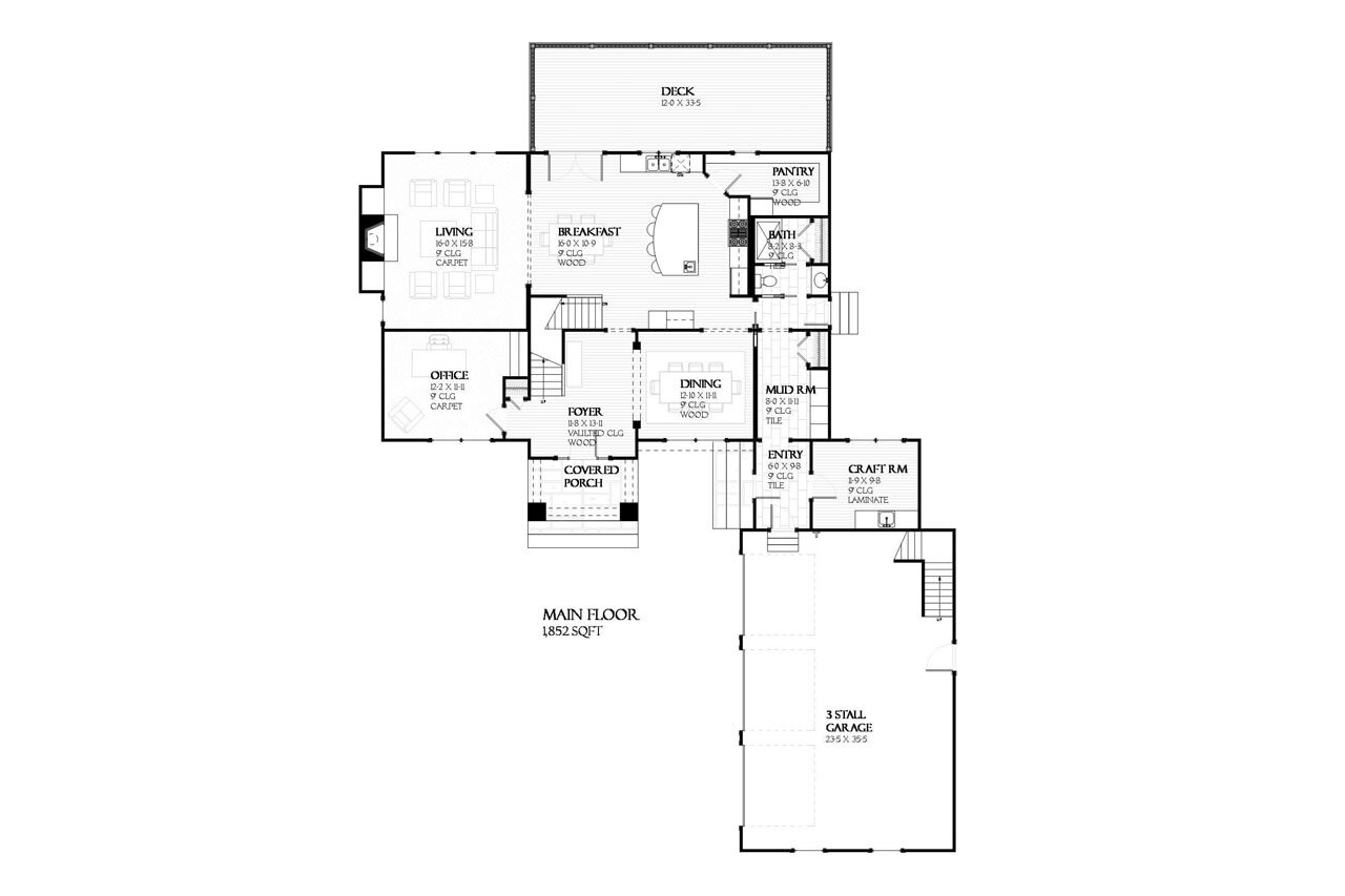 Traditional House Plan - Madison 98238 - 1st Floor Plan