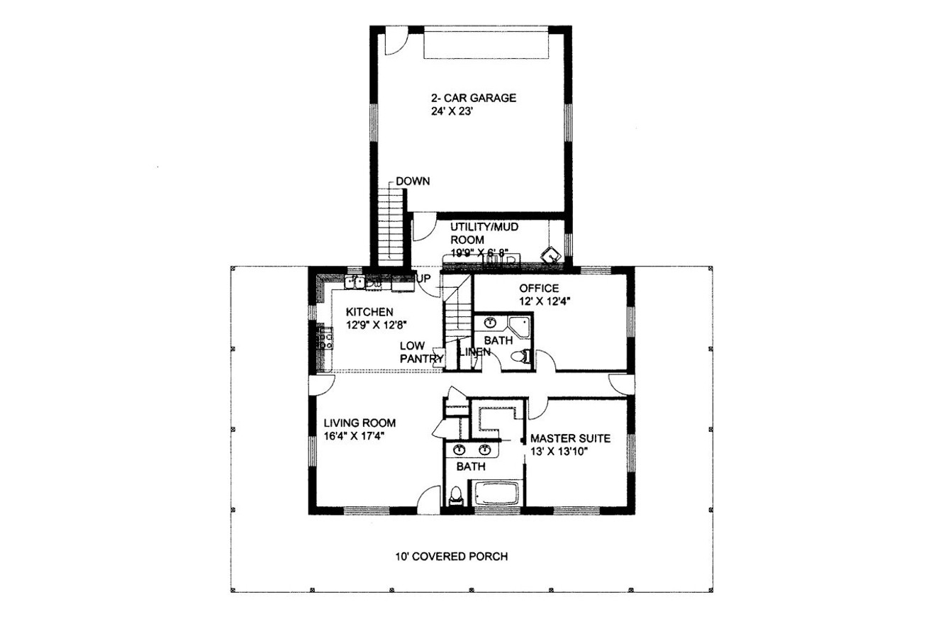 Country House Plan - 98455 - 1st Floor Plan