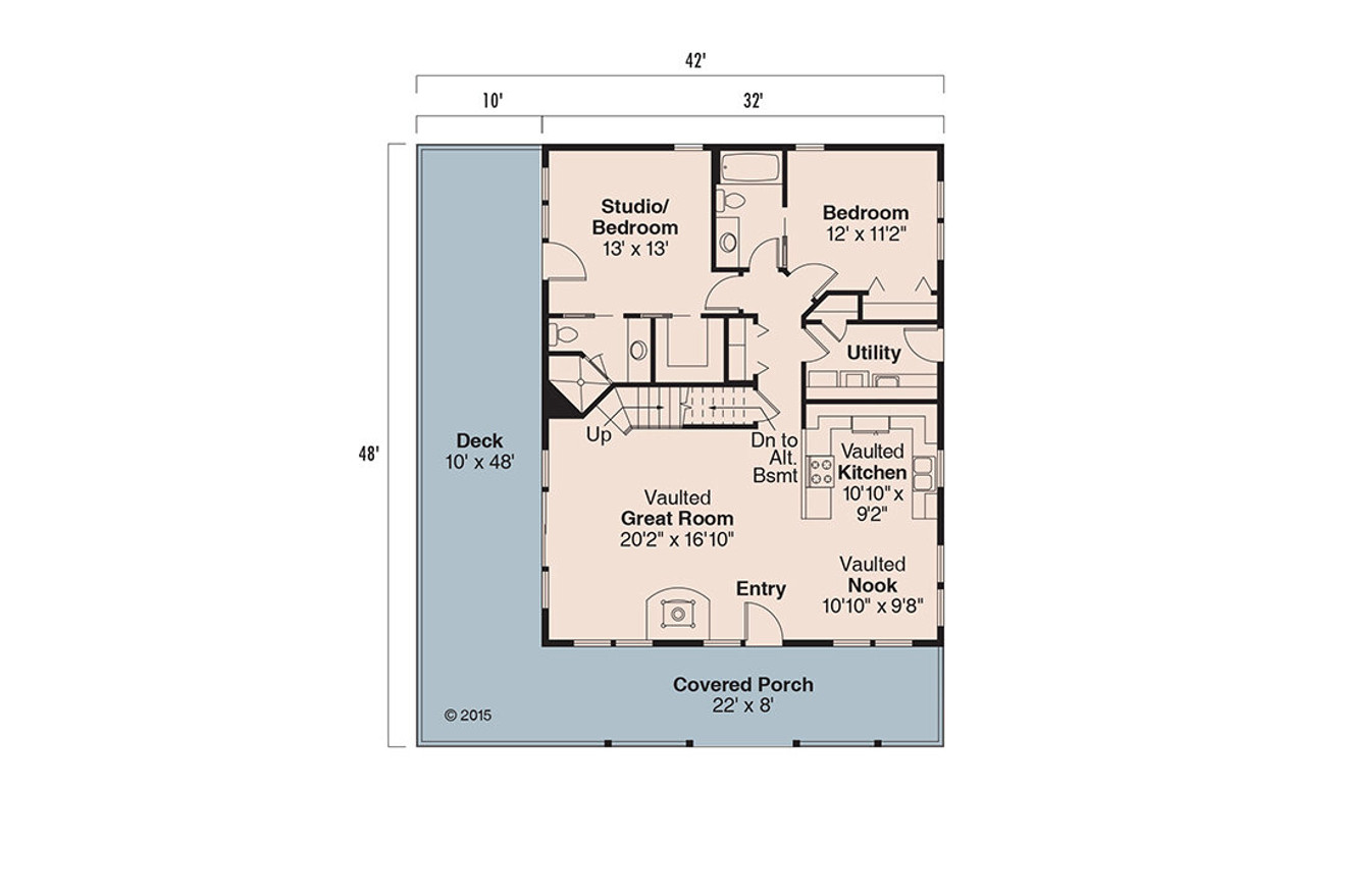 Cottage House Plan - Arden 98473 - 1st Floor Plan