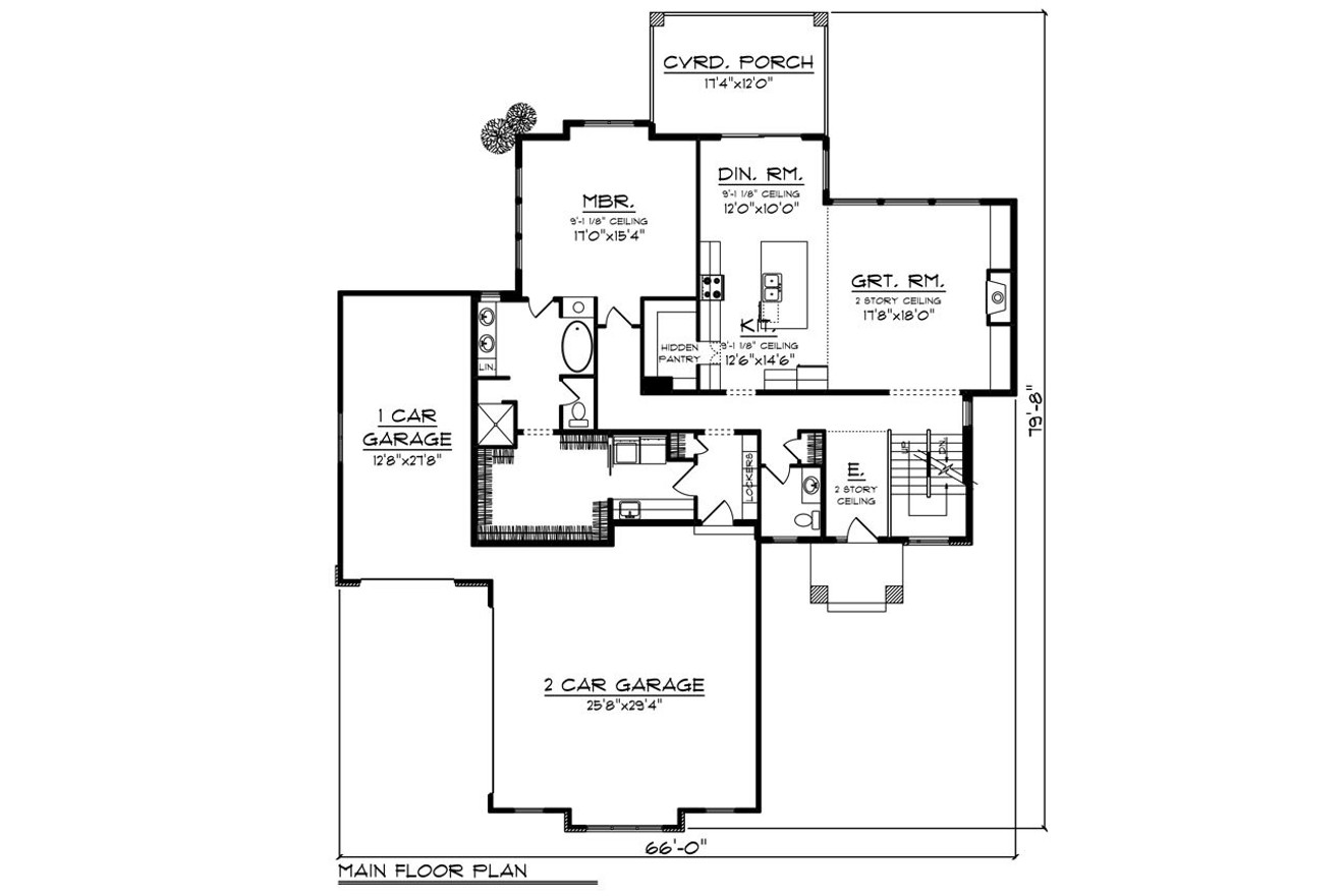 Modern House Plan - 98399 - 1st Floor Plan