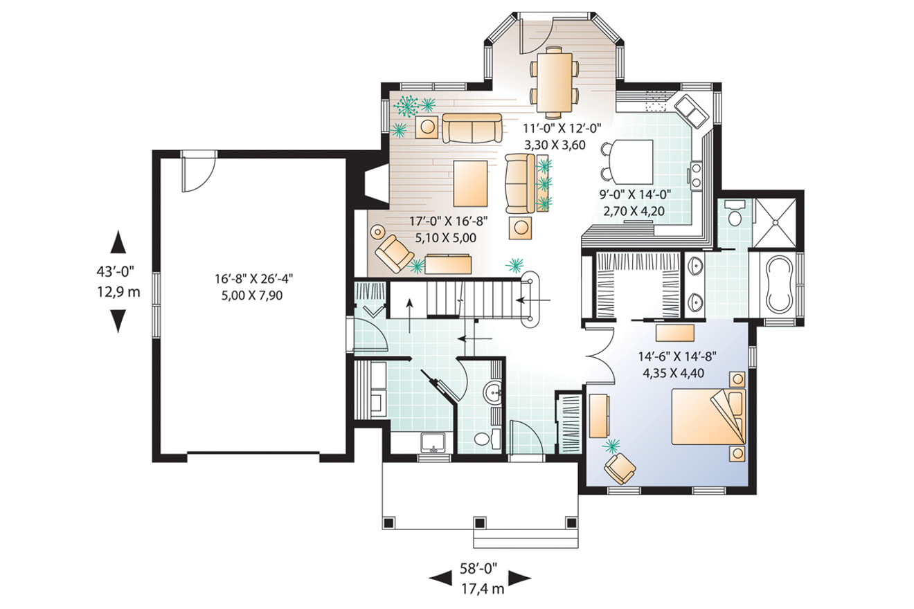 Country House Plan - Margot 98693 - 1st Floor Plan