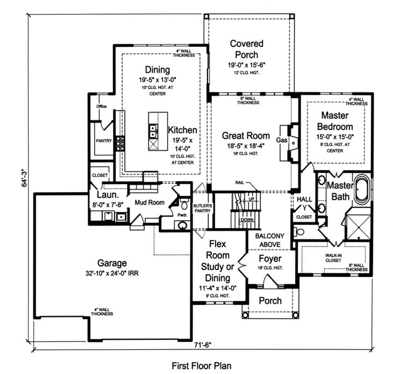 European House Plan - The Greenbriar 99069 - 1st Floor Plan
