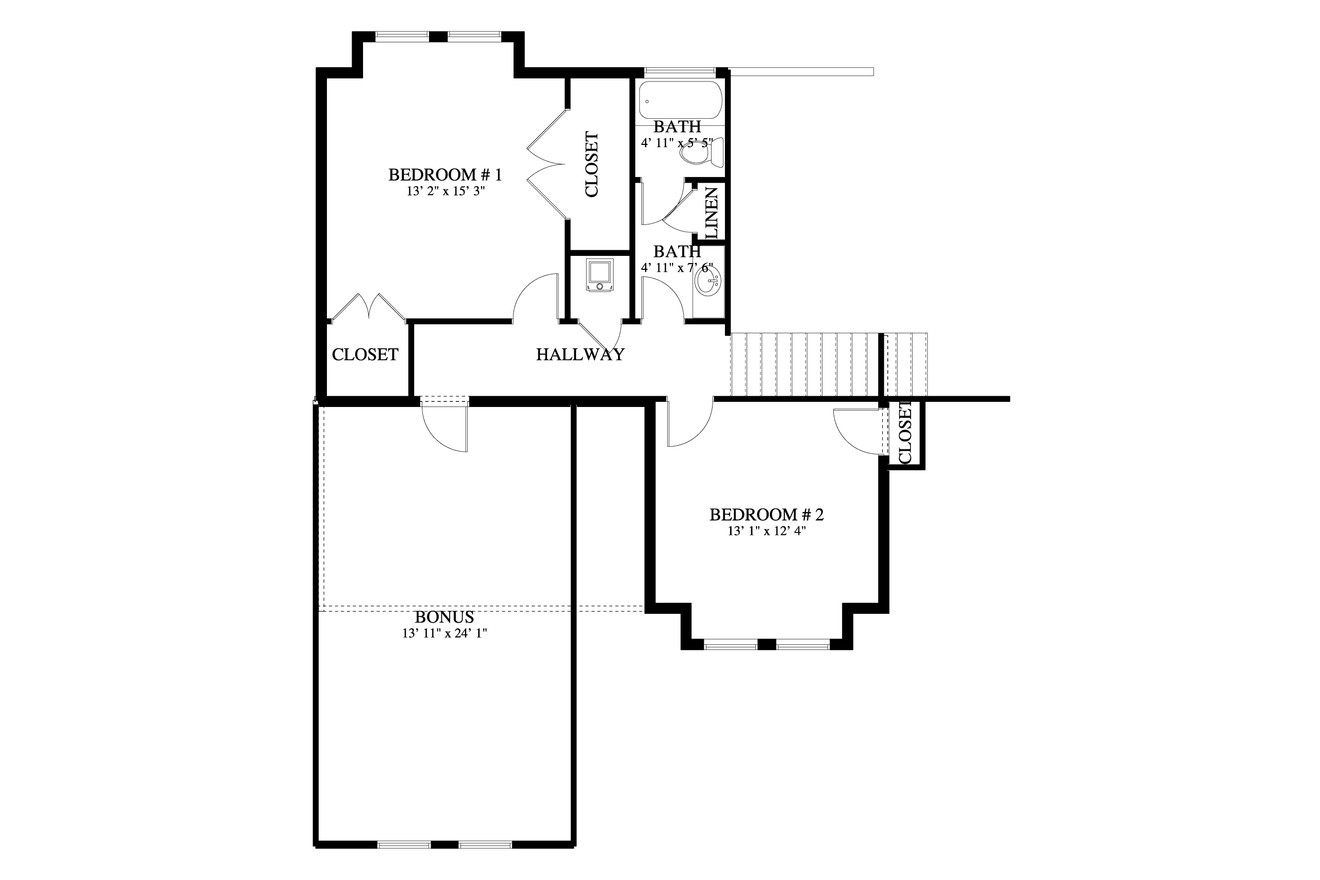 Secondary Image - Traditional House Plan - Gibson 98928 - 2nd Floor Plan