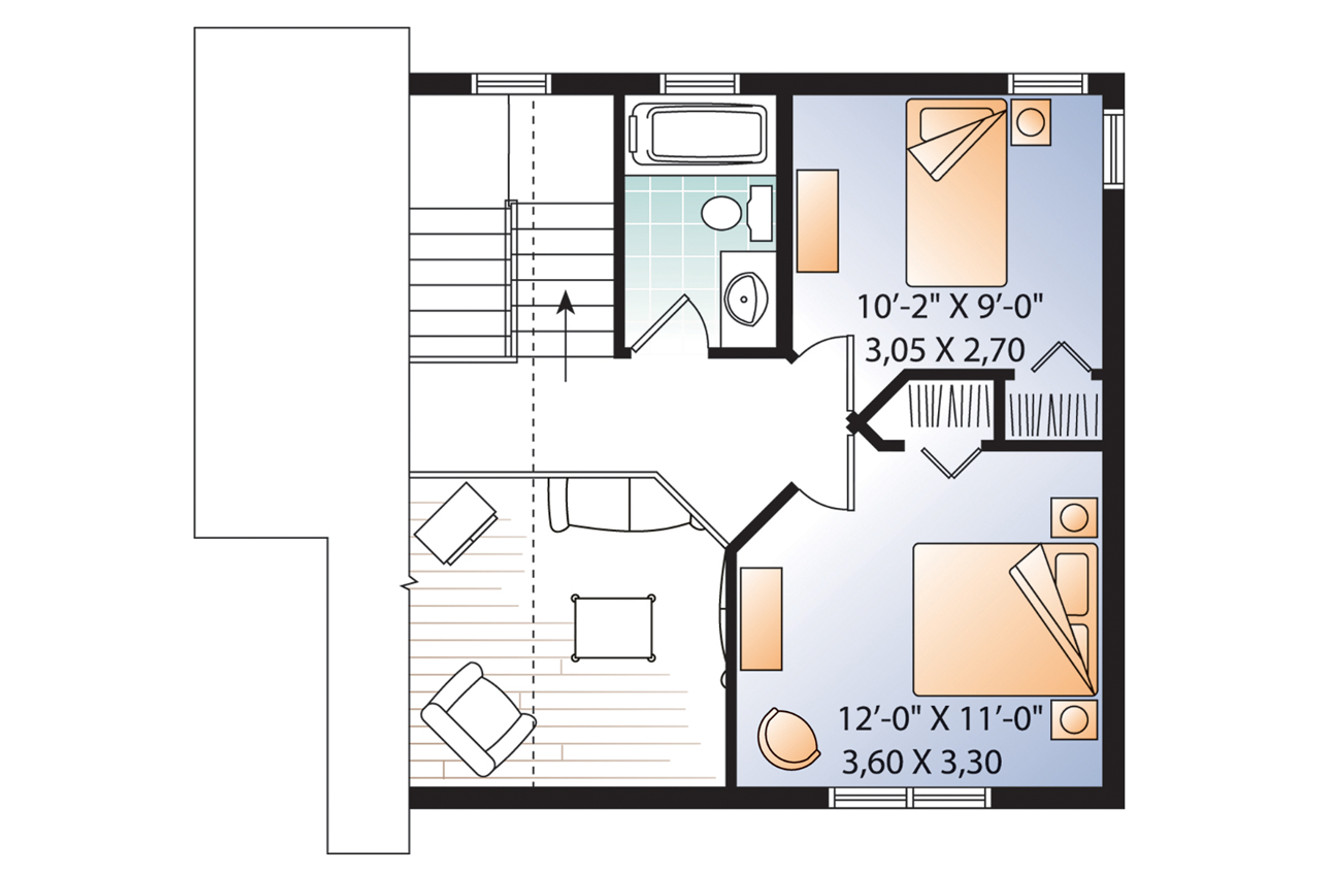 Secondary Image - A-Frame House Plan - Willowgate 99089 - 2nd Floor Plan