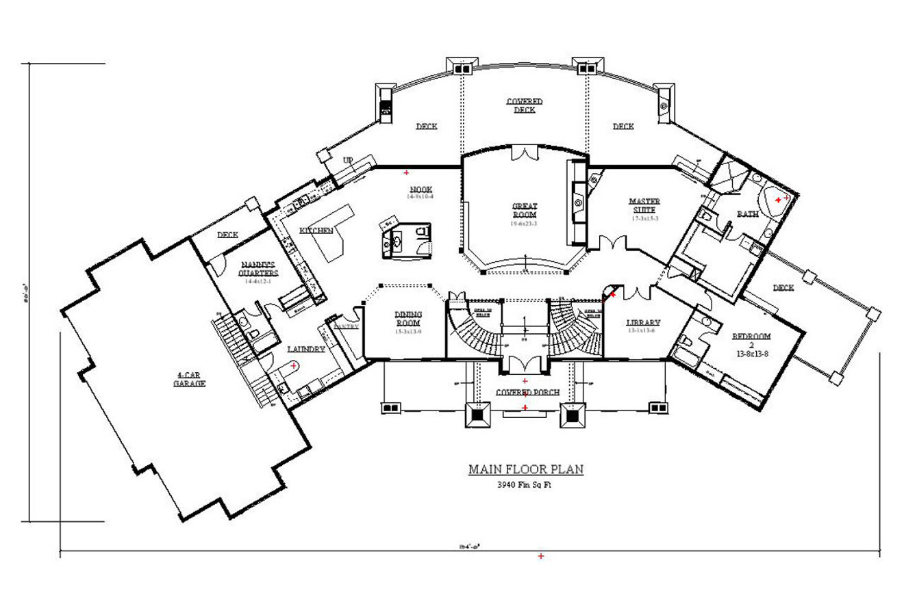 Craftsman House Plan - Avalon 99076 - 1st Floor Plan