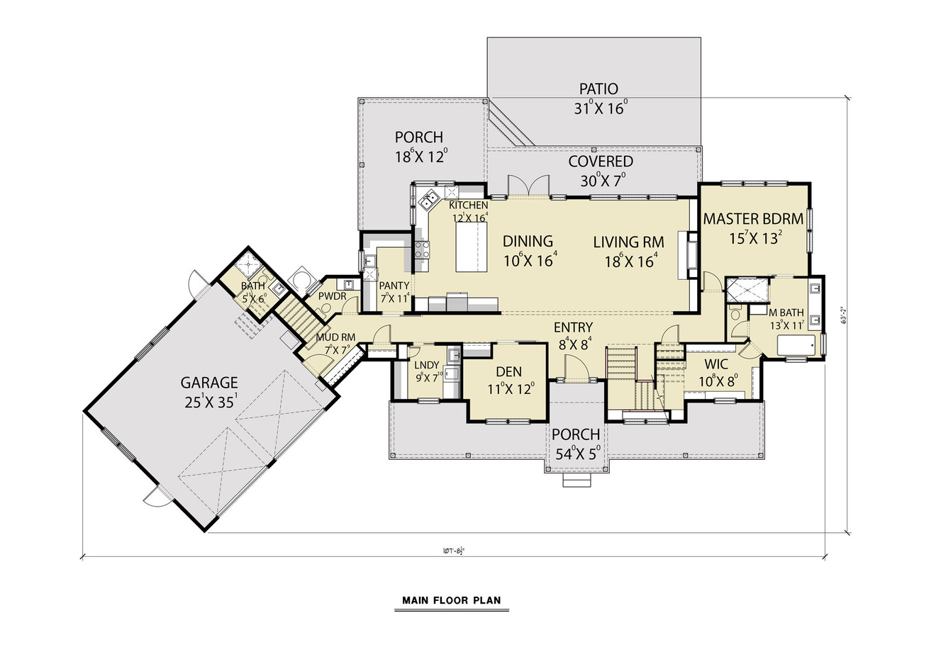 Farmhouse House Plan - 99098 - 1st Floor Plan