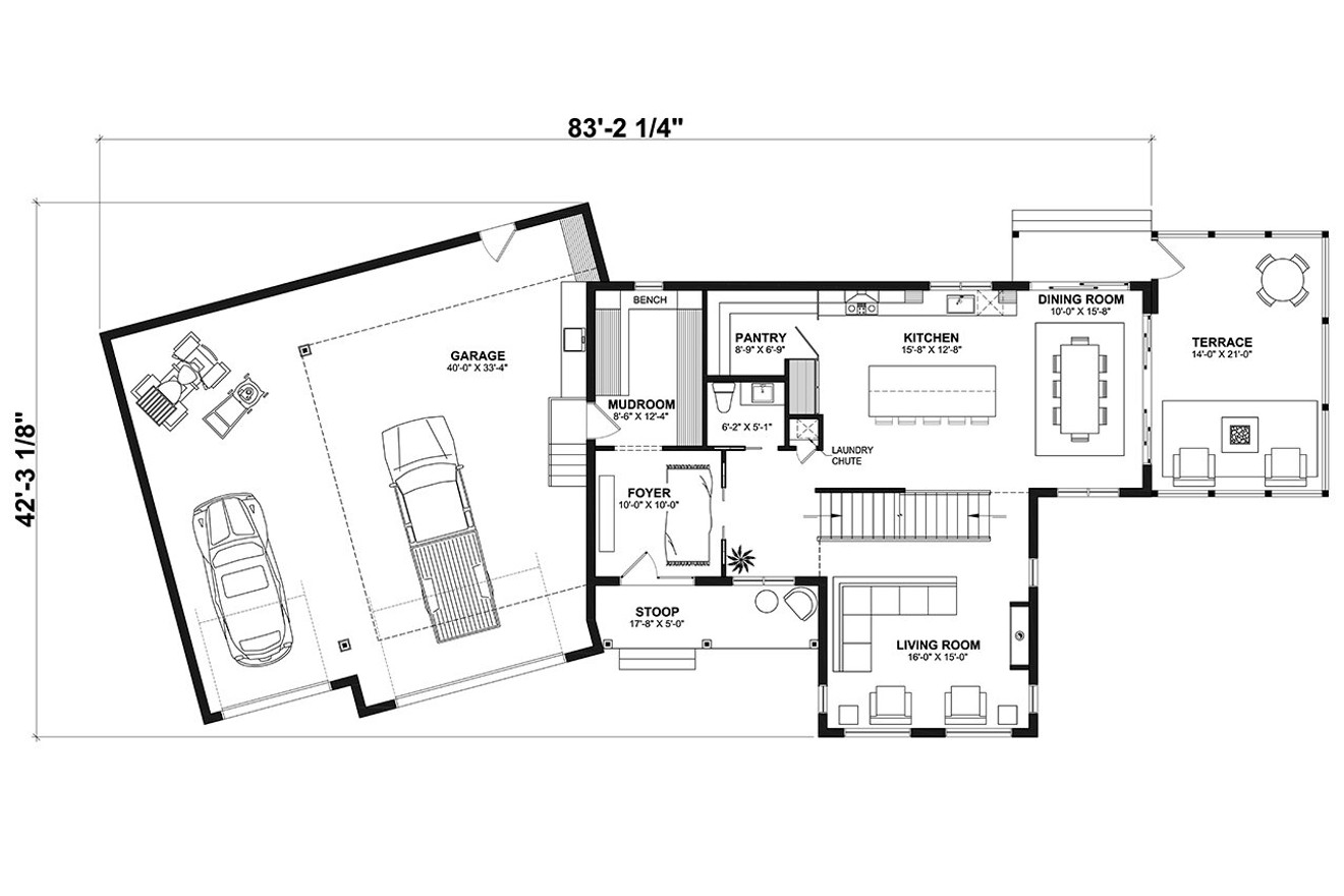 Farmhouse House Plan - Riverview 99393 - 1st Floor Plan