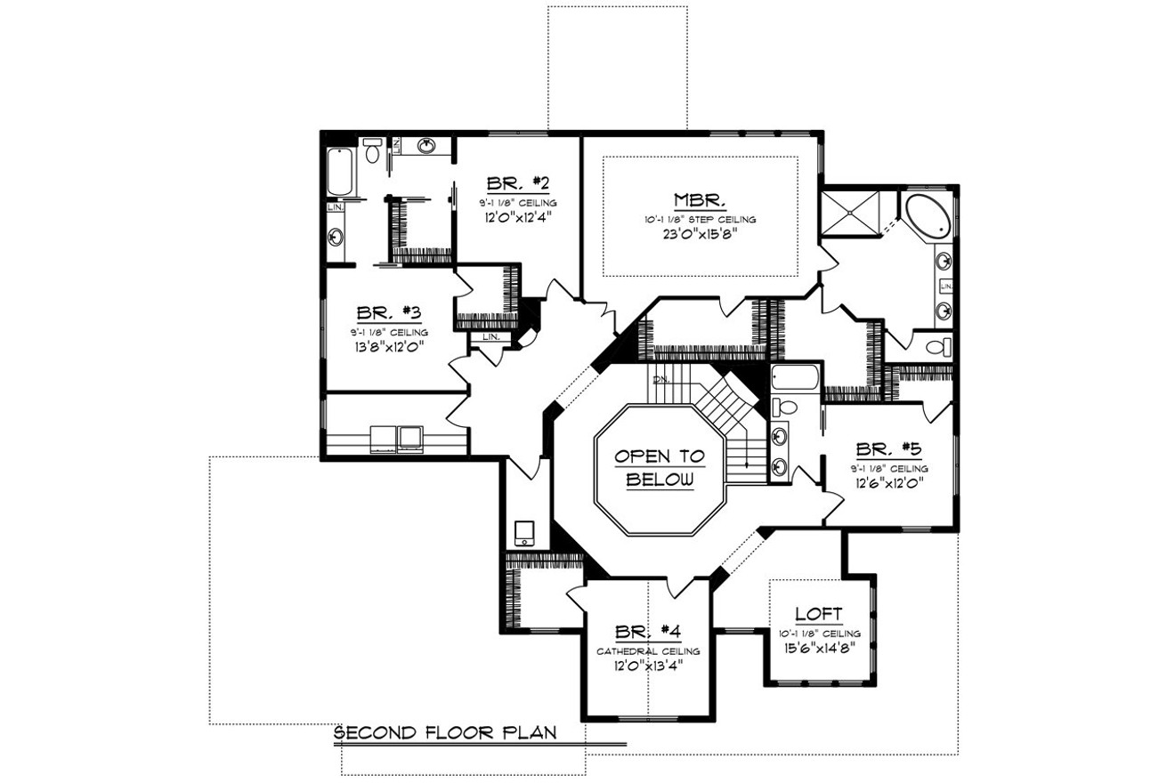 Secondary Image - Prairie House Plan - 99649 - 2nd Floor Plan