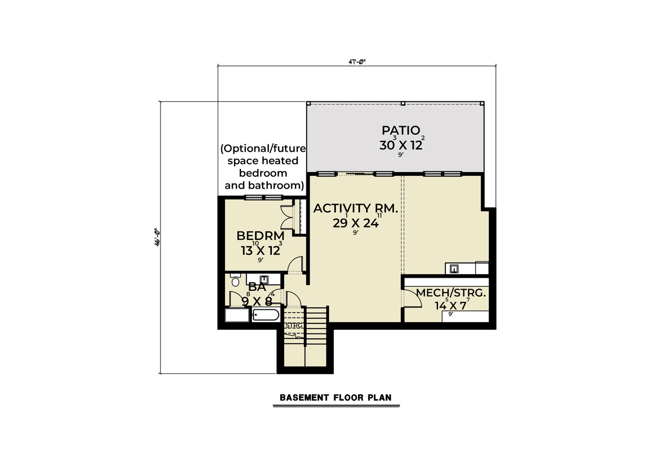 Farmhouse House Plan - 99787 - Basement Floor Plan