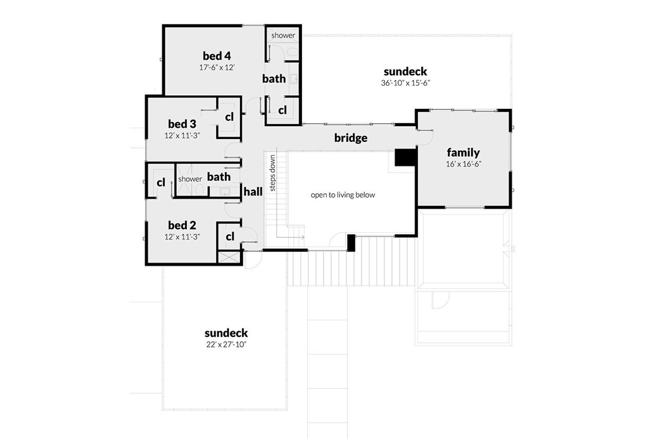 Secondary Image - Modern House Plan - Lennox 99799 - 2nd Floor Plan