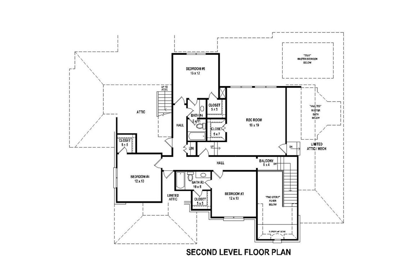 Secondary Image - Classic House Plan - 99800 - 2nd Floor Plan