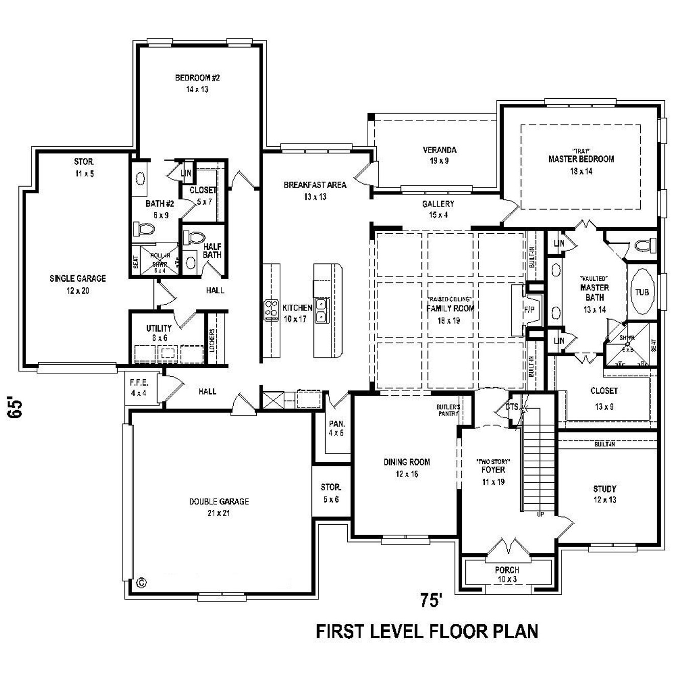 Classic House Plan - 99800 - 1st Floor Plan