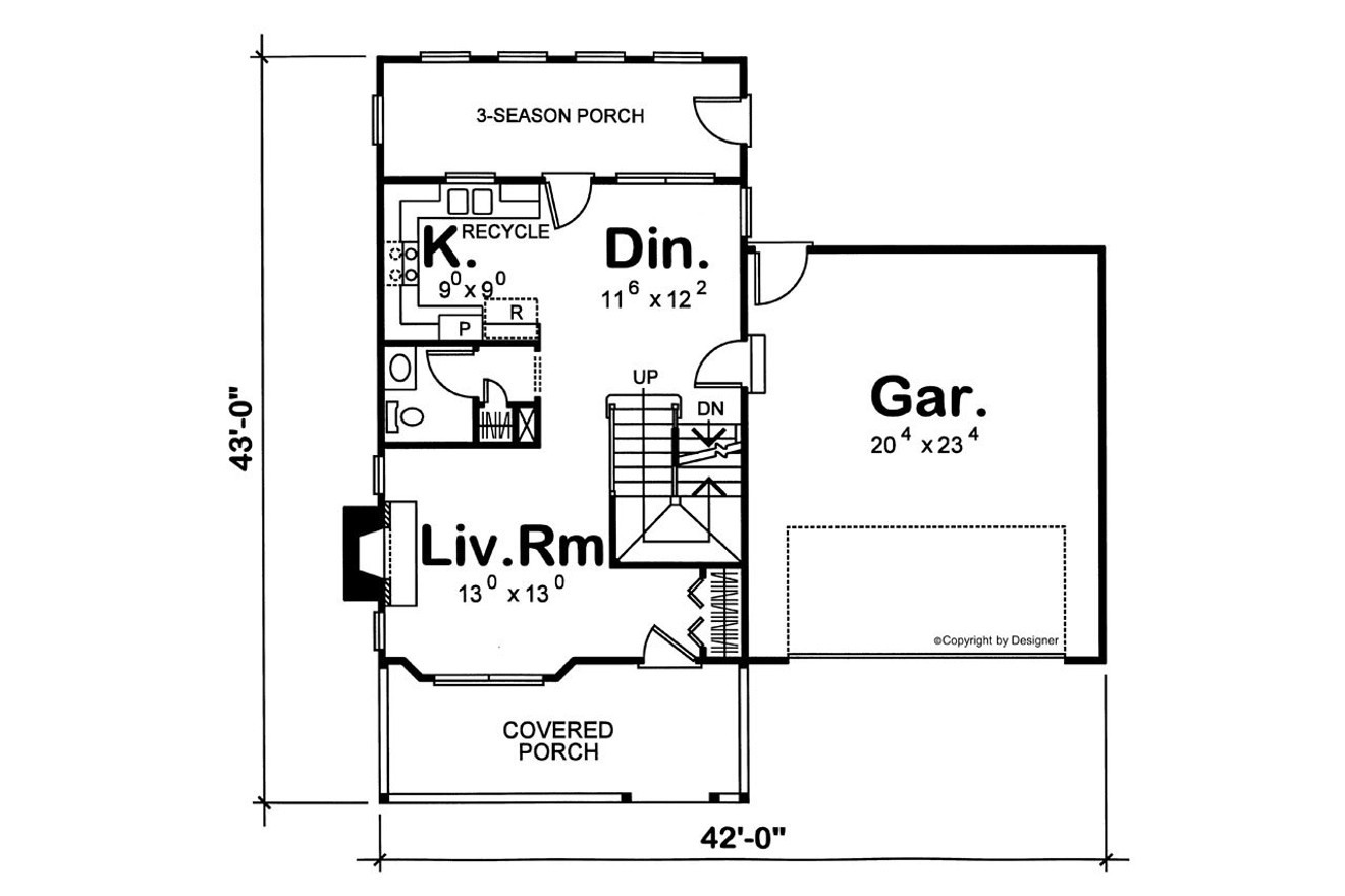 Country House Plan - Kincaid 99858 - 1st Floor Plan