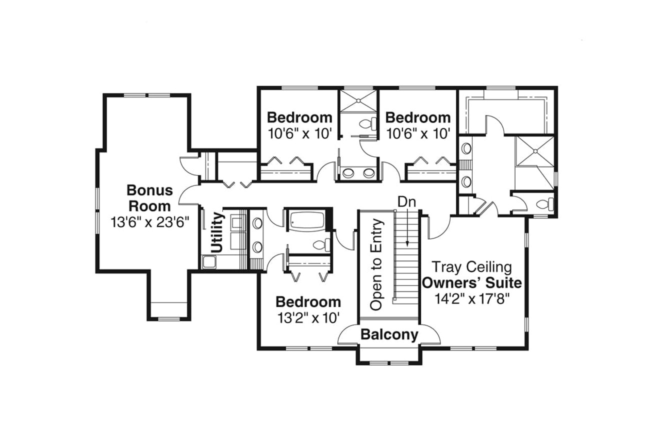 Secondary Image - European House Plan - Cartwright 99965 - 2nd Floor Plan