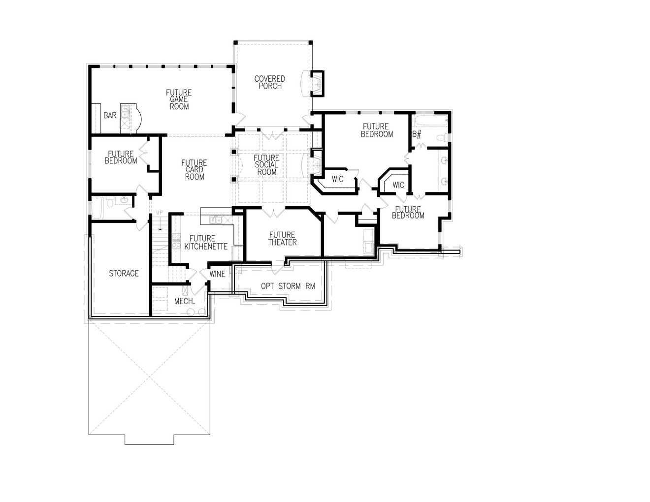 Craftsman House Plan - Woodfin Ridge Cottage B 19974 - Basement Floor Plan