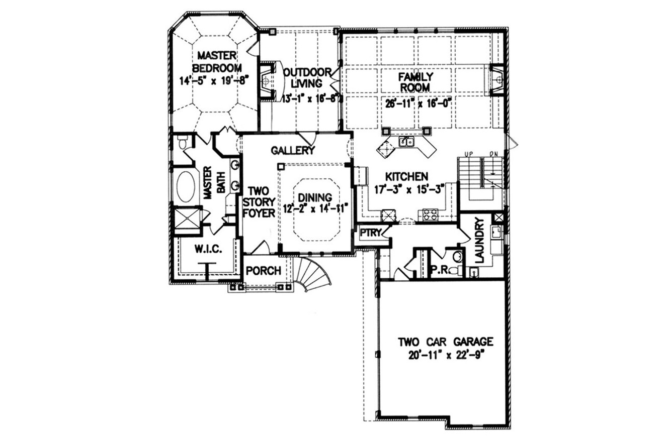 European House Plan - Spring Glenn Cottage 25755 - 1st Floor Plan