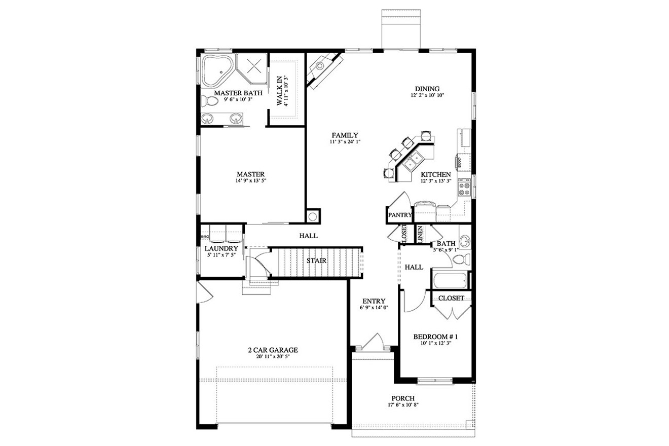 Craftsman House Plan - Douglas 36021 - 1st Floor Plan