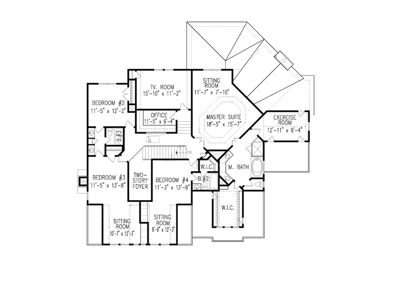Secondary Image - Craftsman House Plan - Shinglemoore Manor 39352 - 2nd Floor Plan