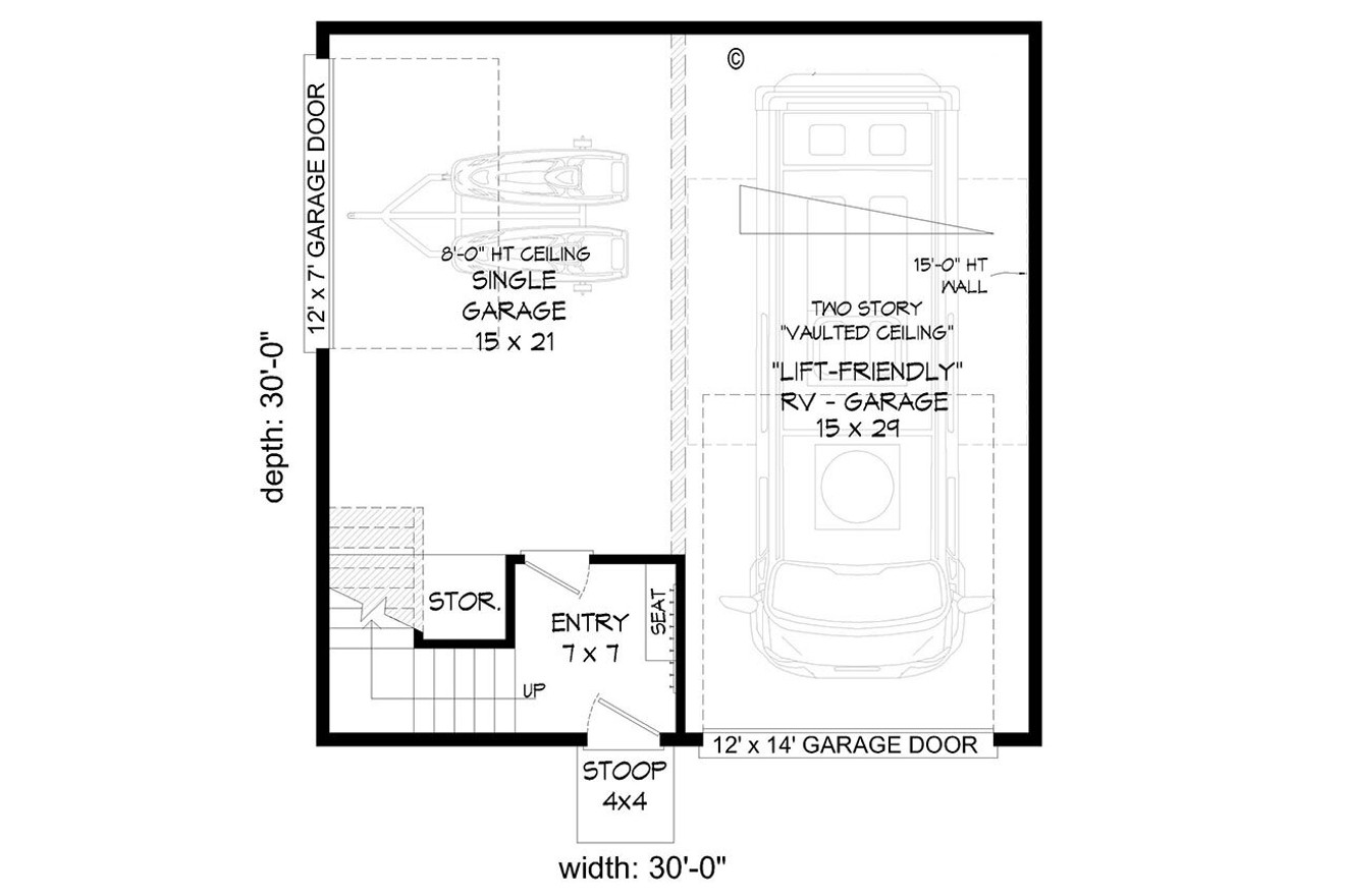 Contemporary House Plan - 56007 - 1st Floor Plan