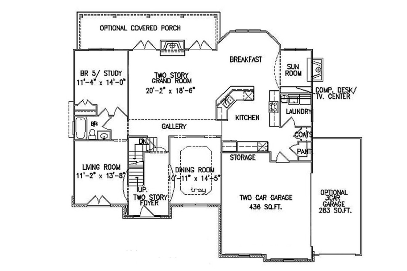 Craftsman House Plan - Astoria 65238 - 1st Floor Plan