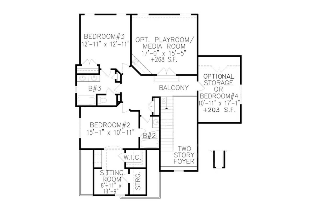 Secondary Image - European House Plan - Englemoore B 72485 - 2nd Floor Plan