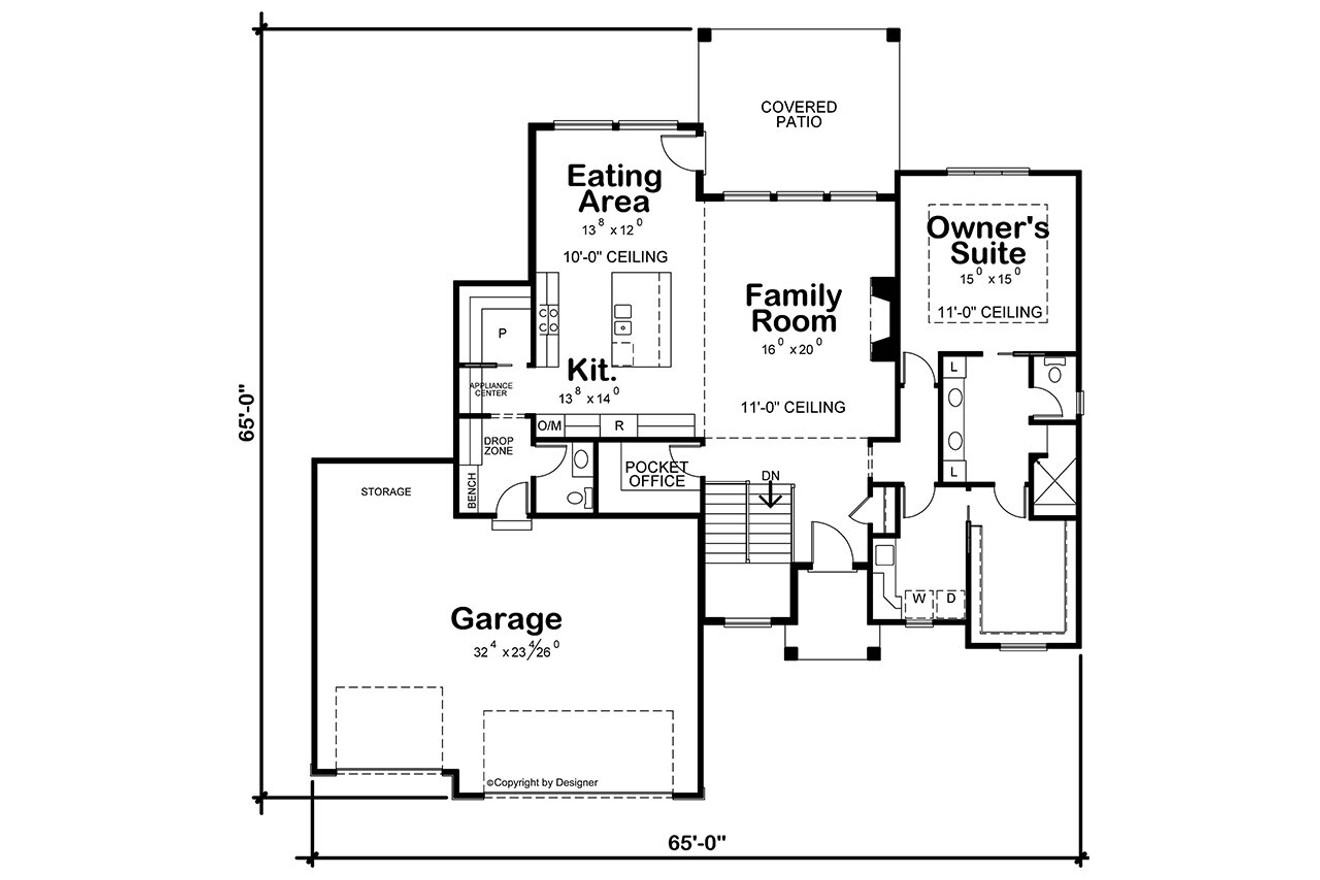Prairie House Plan - Larimar Falls 72671 - 1st Floor Plan