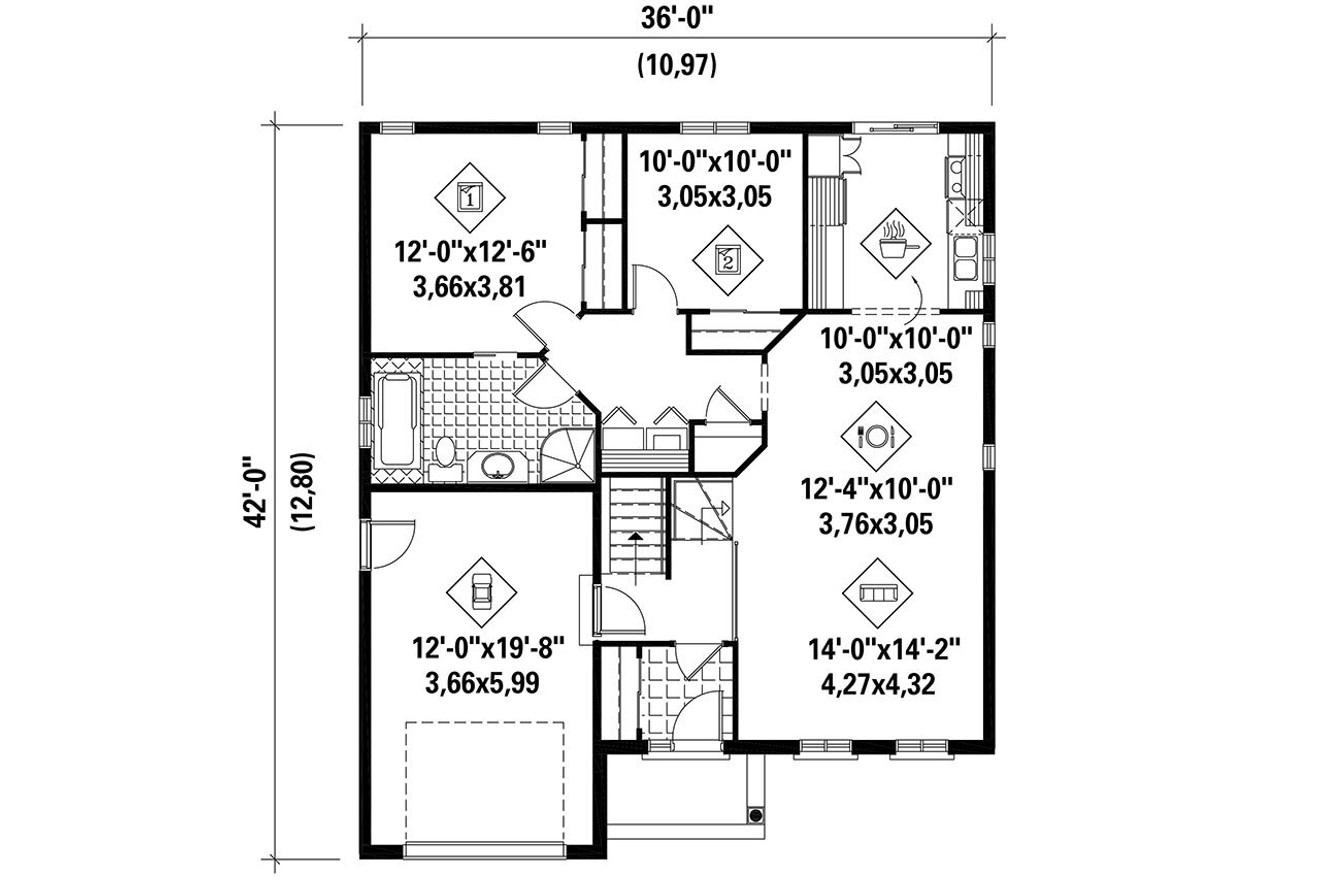 Classic House Plan - 89244 - 1st Floor Plan